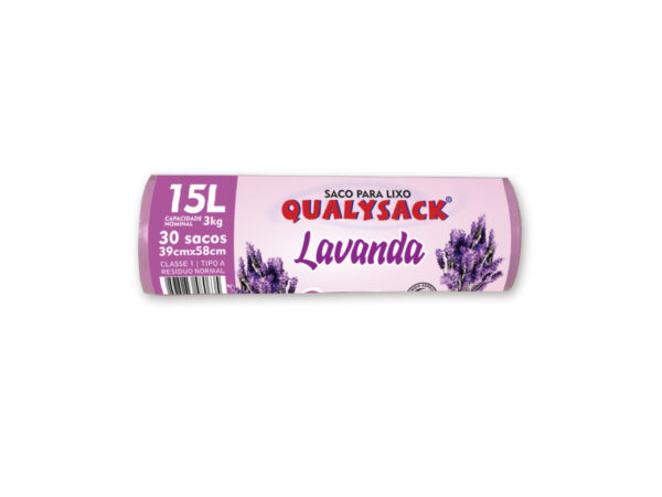 Saco para Lixo com Aroma de Lavanda da Qualysack - 15L