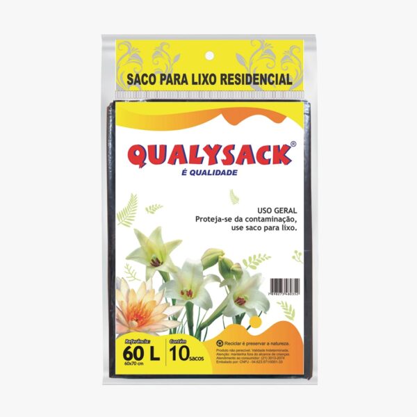 Saco para Lixo Residencial Qualysack - 60L